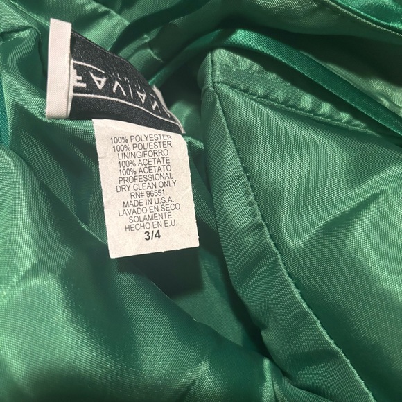 Faviana New York Emerald Green Long Satin Gown Prom/Black Tie/Formal- Size 3/4 - Picture 11 of 12